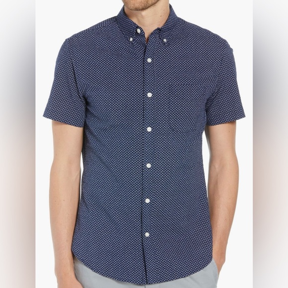 BONOBOS Slim Fit Short Sleeve Button-Up Shirt Size Large - Picture 4 of 6